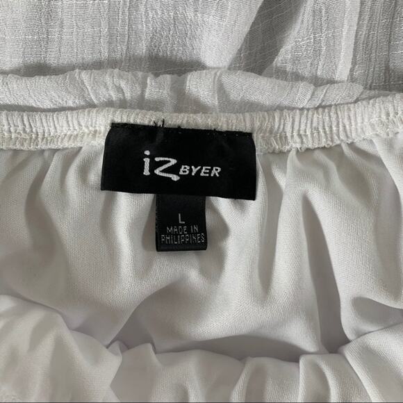 IZ Byer L empire sheer white strapless dress - Picture 4 of 6